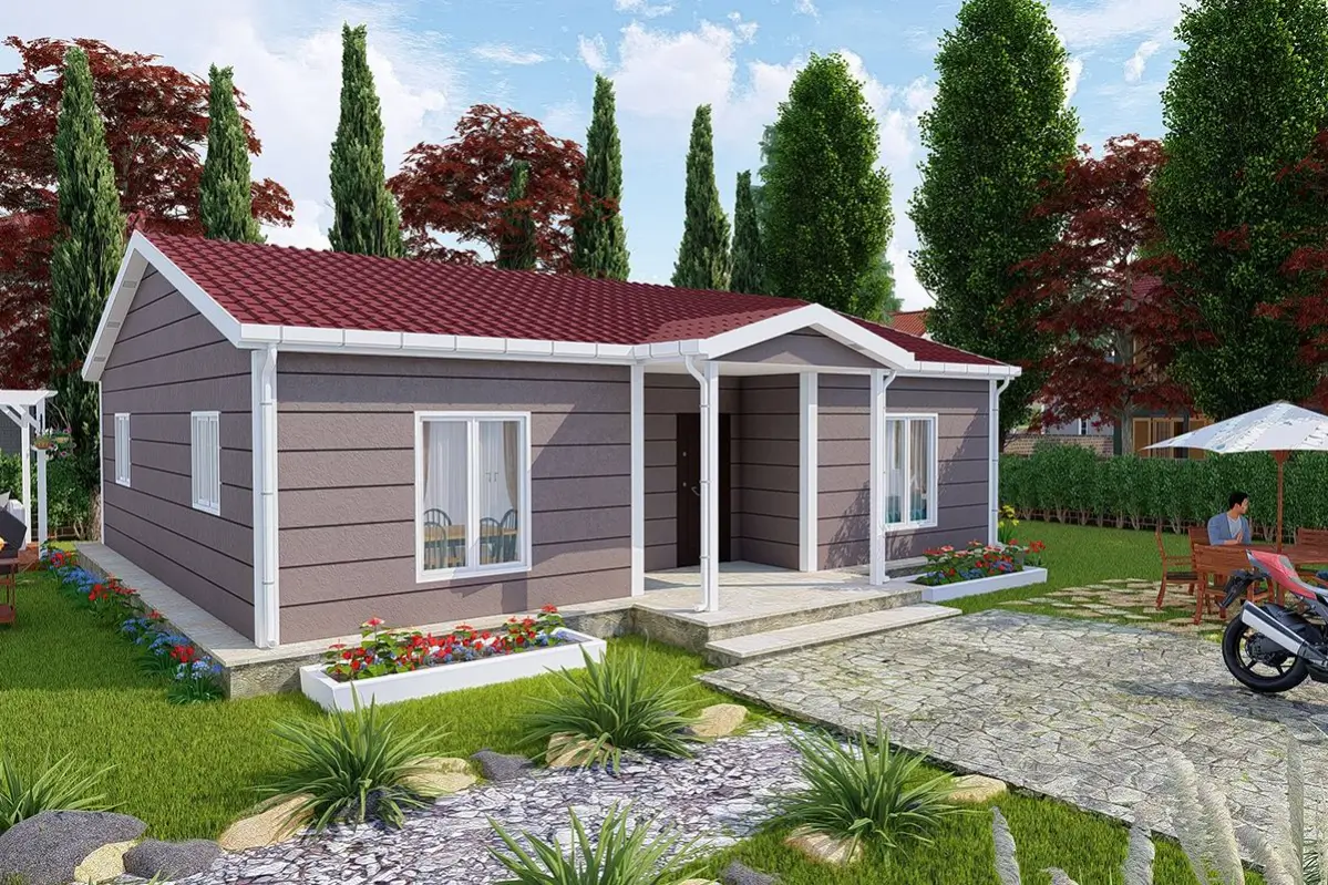 95 m² Geniş Verandalı 2+1 Çelik Ev